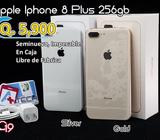 Apple iPhone 8 Plus de 256gb Seminuevo, Impecable Colores Gold y Silver Importados, Libres de Fabric