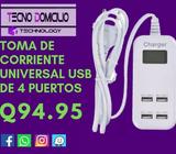 Cargador Rápido 4 Puertos Usb