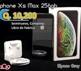 iPhone XS Max Space Gray de 256gb SemiNuevo, Completo Importados, Libres de Fabrica