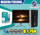 HP 8000PRO INTEL CORE 2 DUO 500GB DISCO DURO 4GB RAM 'GRATIS LICENCIA ANTIVIRUS NOD 32'